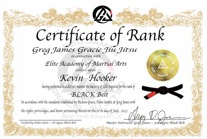 Black belt · July 26, 2023 · Promoted by Greg James