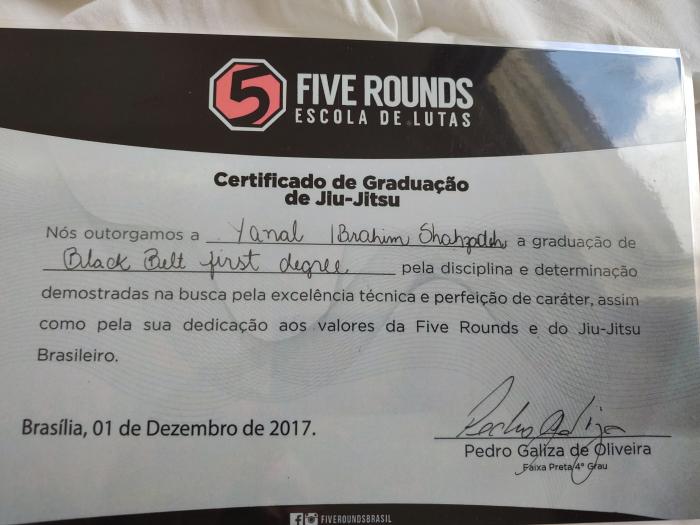 Black belt 1st degree · July 7, 2017 · Promoted by Pedro galiza de Oliveira
