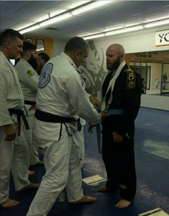 Blue belt · January 29, 2016 · Promoted by Professor Keith Owen