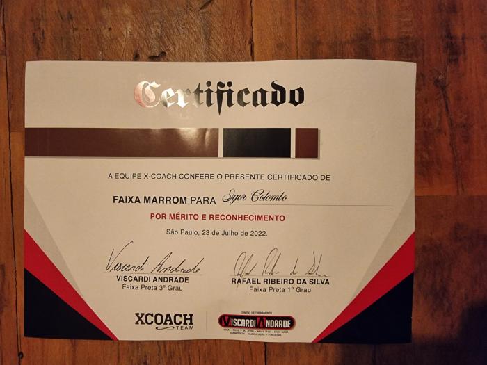 Brown belt · July 23, 2022 · Promoted by Viscardi Andrade