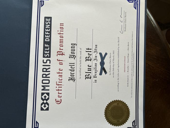 Blue belt · March 26, 2021 · Promoted by Chris Morris