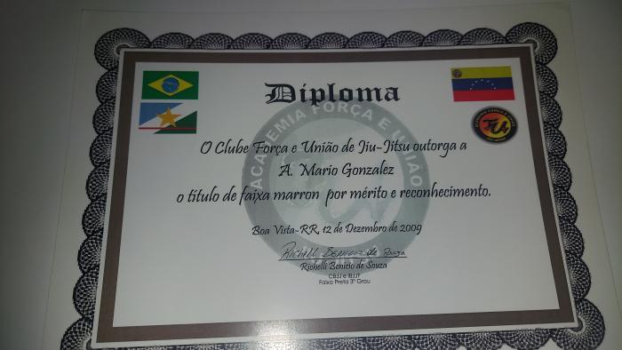Brown belt · December 12, 2009 · Promoted by Ricelli Benicio de souza