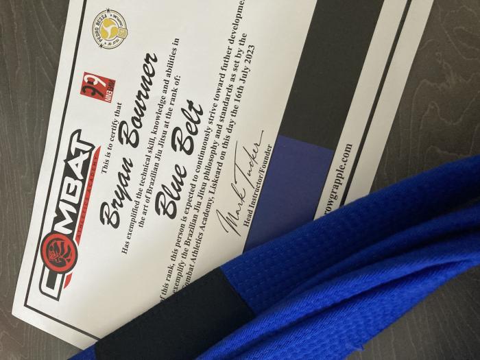Blue belt · July 16, 2023 · Promoted by Mark Tucker