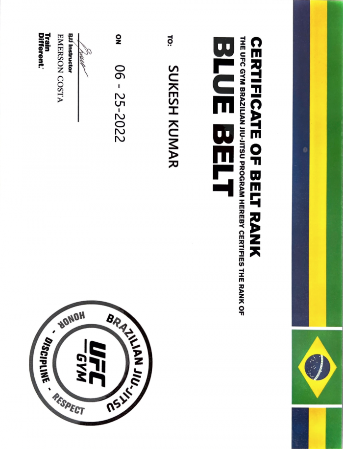 Blue belt · June 25, 2022 · Promoted by Emerson Costa