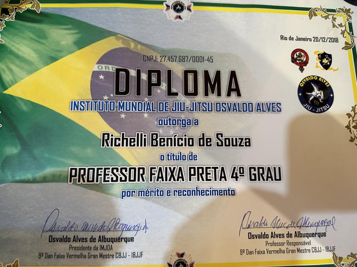 Black belt 4th degree · December 20, 2018 · Promoted by Osvaldo Alves