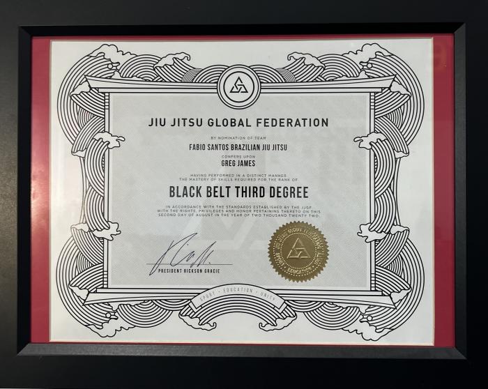 Black belt 3rd degree · April 10, 2021 · Promoted by Fabio Santos