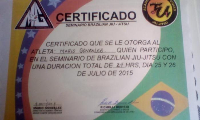 Black belt 1st degree · July 25, 2015 · Promoted by Benicio Richelli