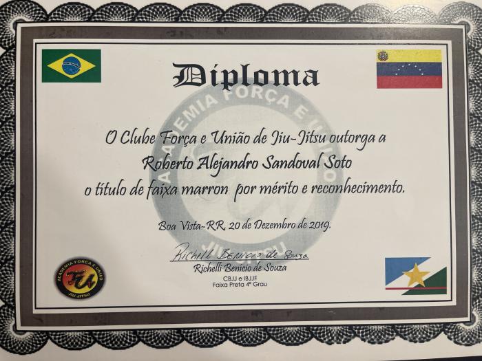 Brown belt · December 20, 2019 · Promoted by Richelli Benicio