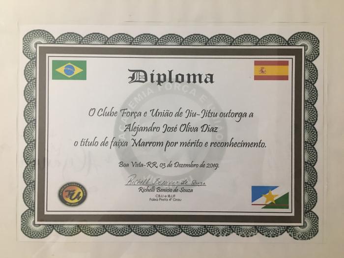 Brown belt · December 9, 2019 · Promoted by Richelli Benicio