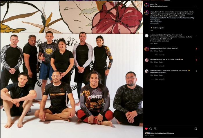 Nogi back attack seminar 8/13/22. Third from left on top row