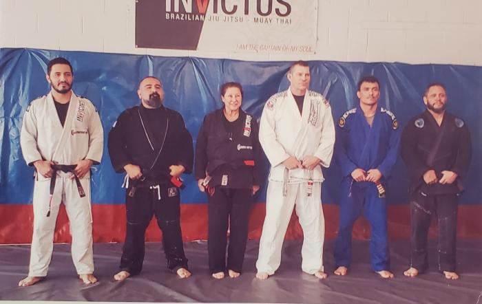 Black belt promotion with Professors Bankens and Mitchell