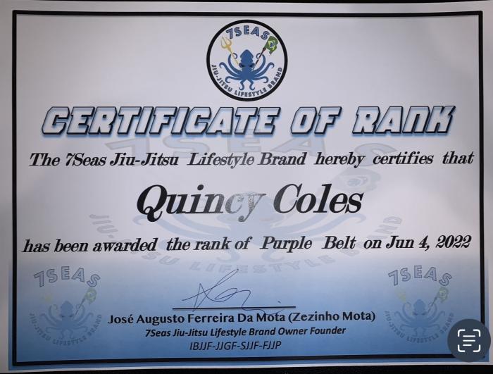 Purple belt · June 4, 2022 · Promoted by Zezinho Mota