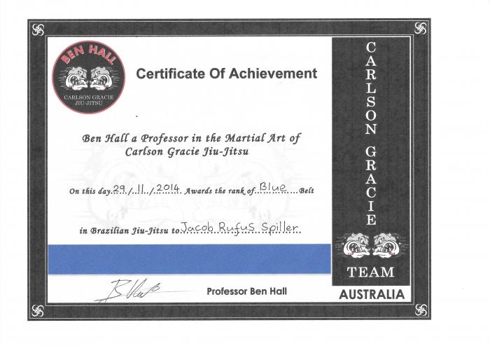 Blue belt · November 29, 2014 · Promoted by Ben Hall