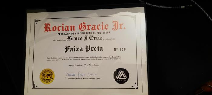 Black belt · December 17, 2022 · Promoted by Rocian gracie junior.