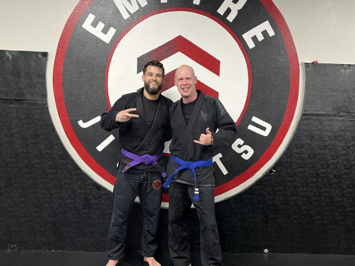 Received 2 stripes by coach Kayl under Dustin Brooks