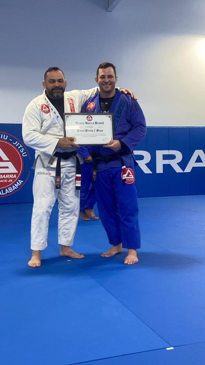 When I first moved to Birmingham. I was training with GB under professor Pedro Dutra and Kaliffa Oliveira. Prof Kaliffa awarded me my first degree im January 2022.