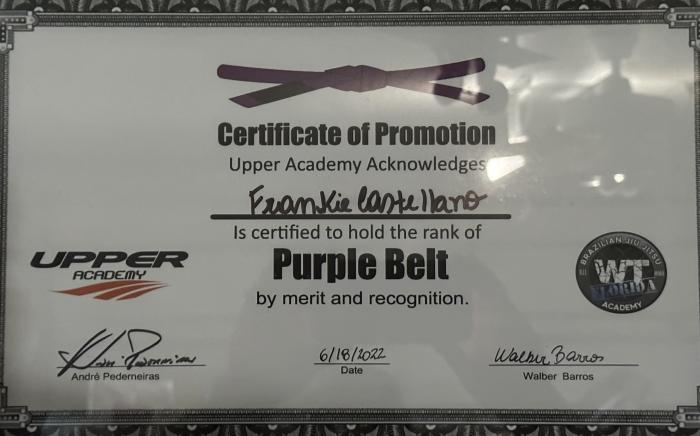 Purple belt · June 18, 2022 · Promoted by Walber “Teté” Barros