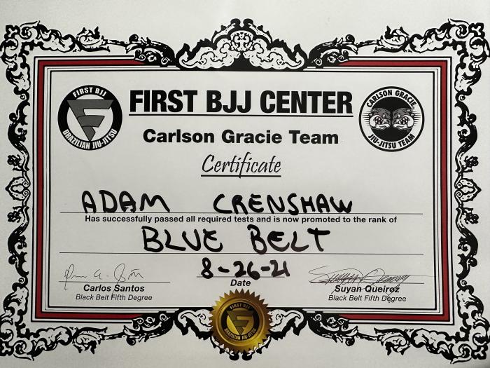 Blue belt · August 26, 2021 · Promoted by Suyan Queiroz