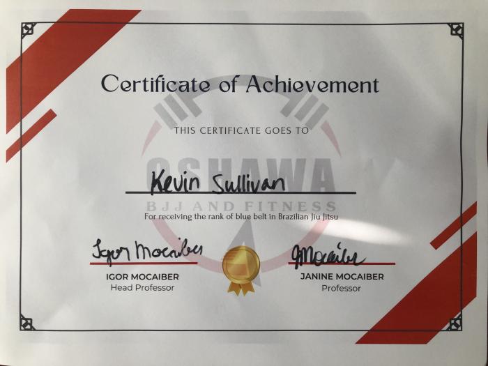 Blue Belt Certificate