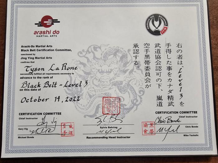 Black belt 3rd degree · October 14, 2022 · Promoted by Master Sylvio Behring