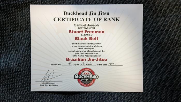 Black belt · September 9, 2023 · Promoted by Sam Joseph