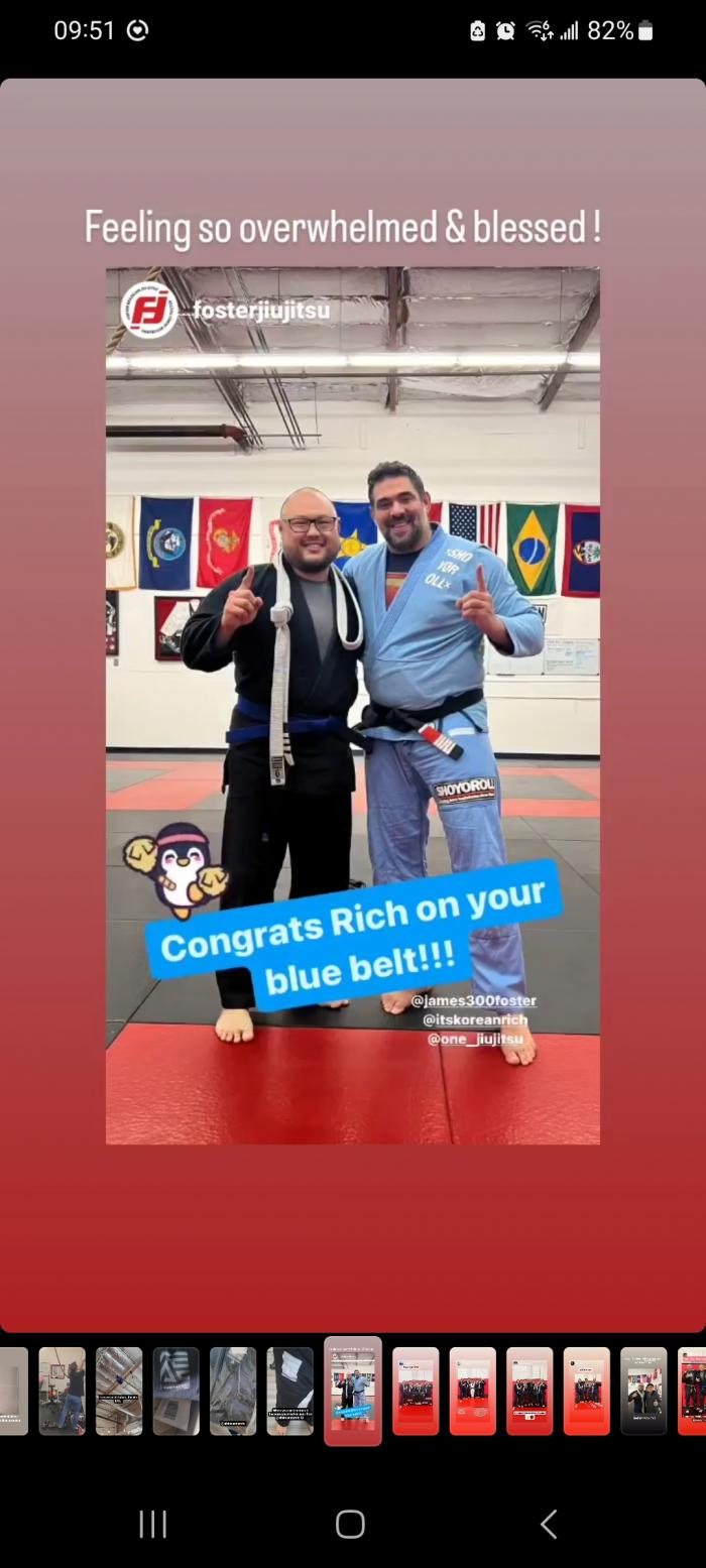 Blue belt · April 6, 2023 · Promoted by James Foster