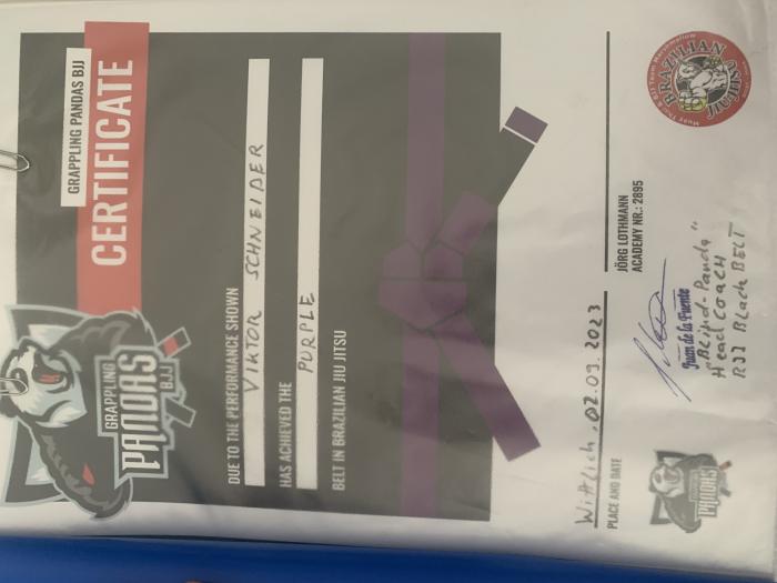 Purple belt · September 2, 2023 · Promoted by Juan De La Fuente Briones
