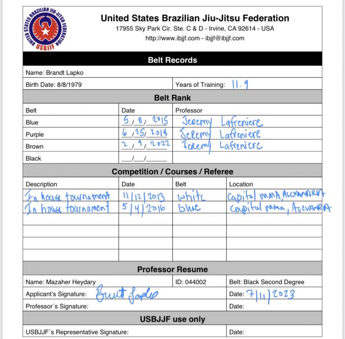 White belt · August 9, 2011