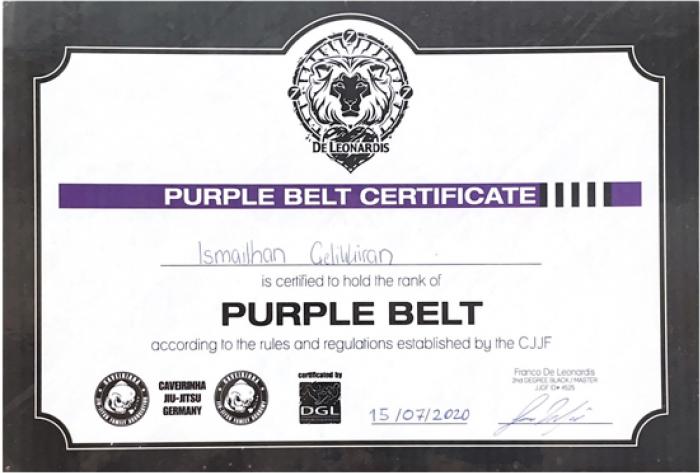 Purple belt · July 15, 2020 · Promoted by Franco De Leonardis