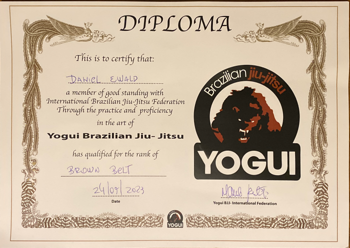 Brown belt · September 24, 2023 · Promoted by Marcelo Yogui