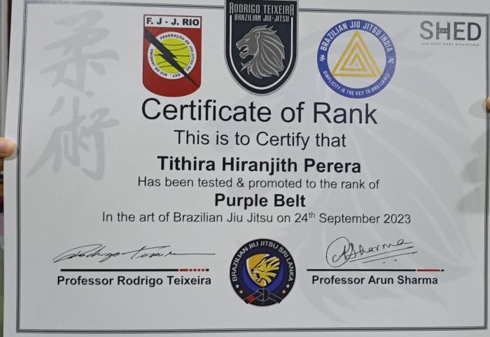 Purple belt · September 24, 2023 · Promoted by Arun Sharma