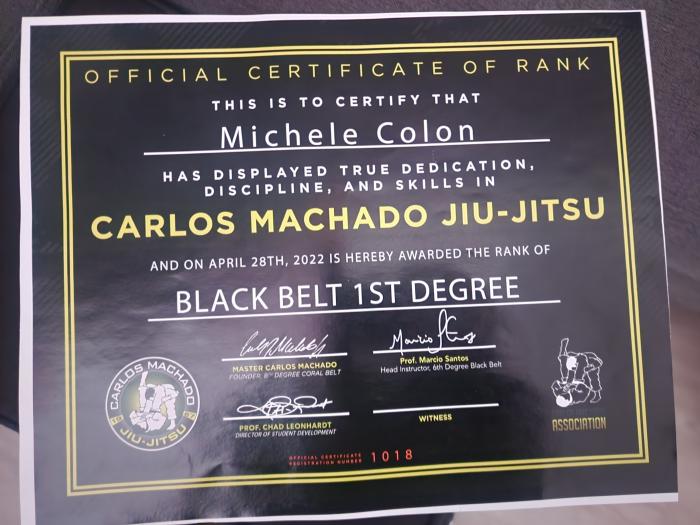 Black belt 1st degree · April 28, 2022 · Promoted by Carlos Machado