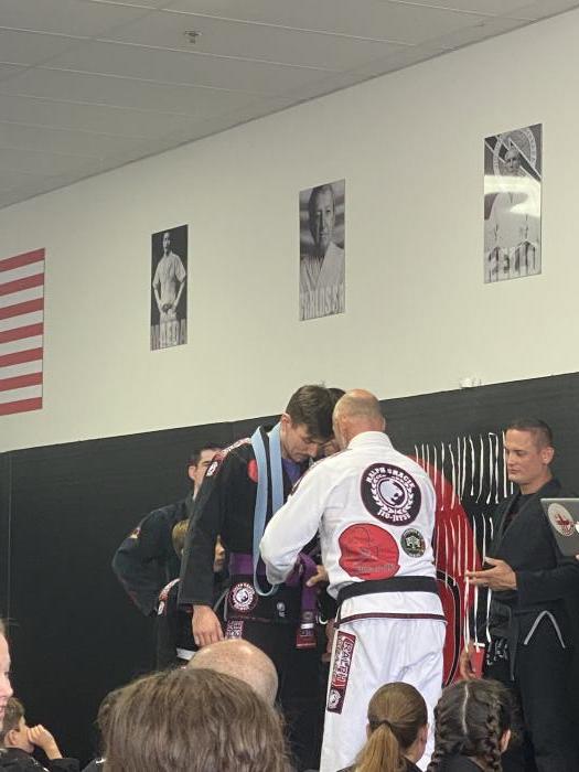 Purple belt promotion day.