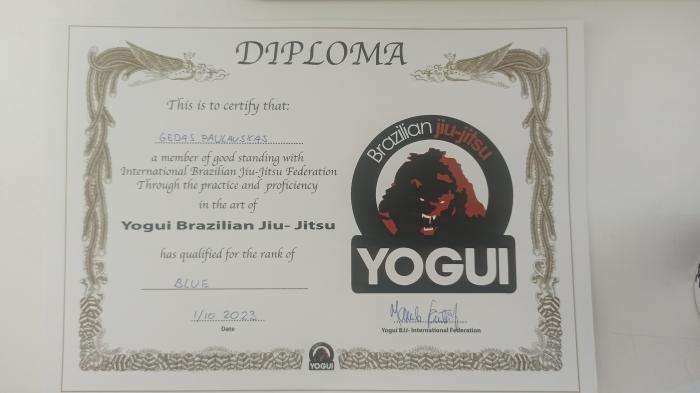 Blue belt · October 1, 2023 · Promoted by Marcelo Yogui