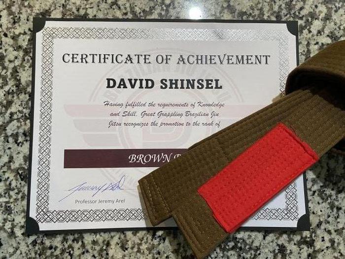Photo from when I was promoted to “instructor” (red bar at our academy)