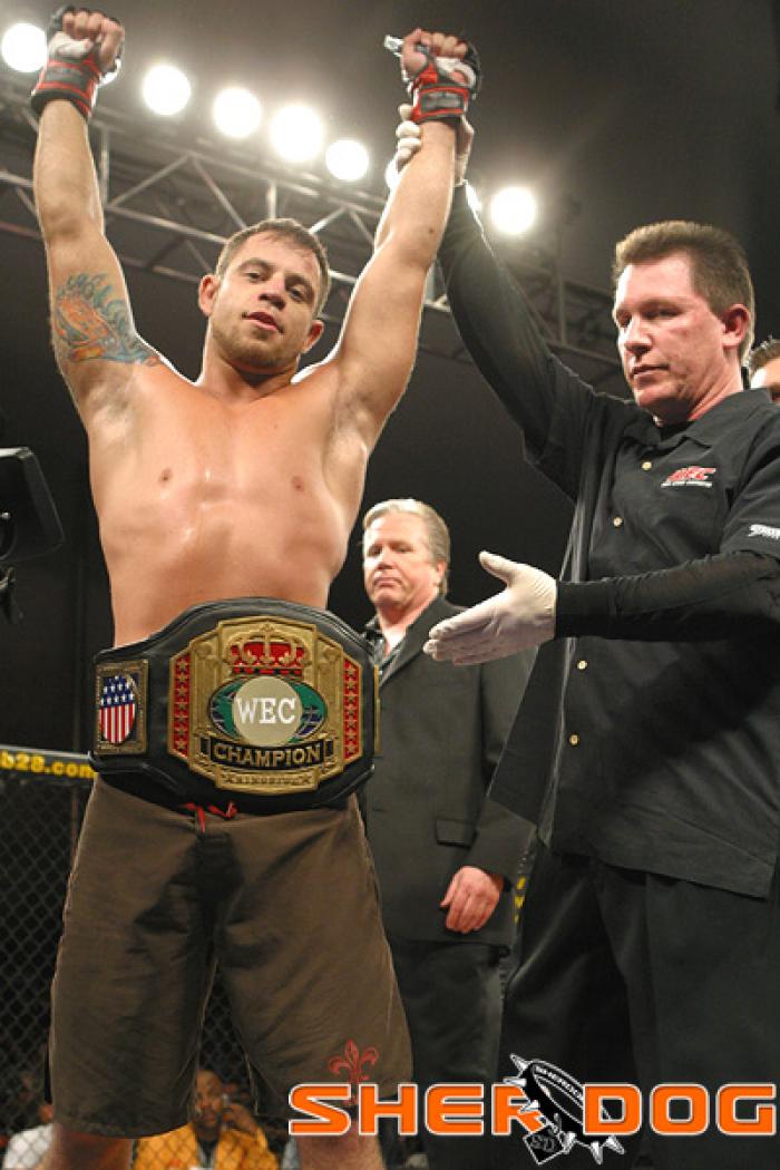 Winning the WEC Belt. Not enough black belts compete, let alone test BJJ in a real environment