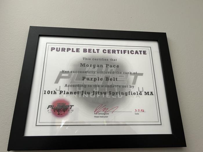 Purple belt · March 8, 2022 · Promoted by Pat Campagnola
