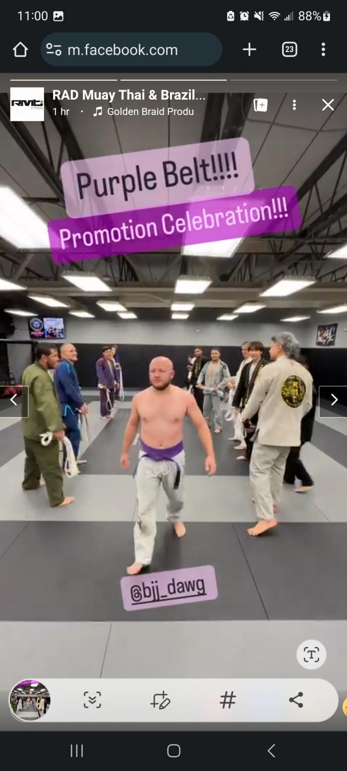 Purple belt · October 17, 2023 · Promoted by Radcliff Durousseau