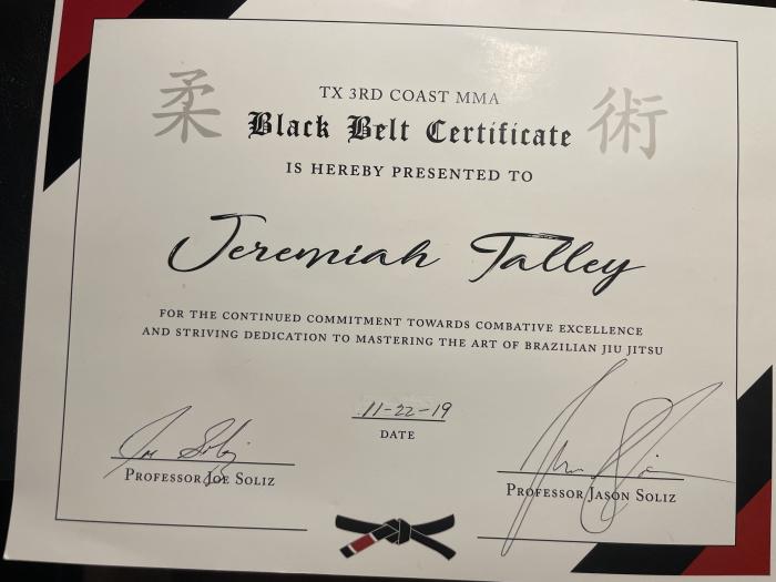 Black belt · November 19, 2019 · Promoted by Joe Soliz