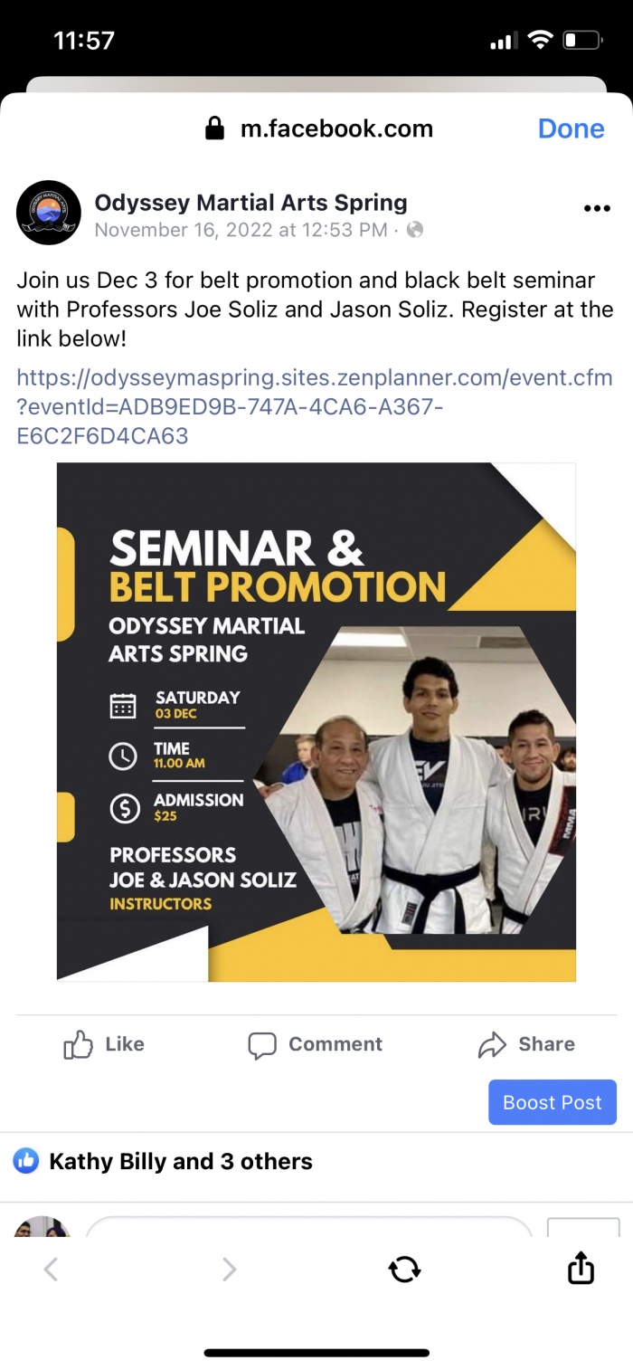 Black belt 1st degree · December 19, 2022 · Promoted by Joe Soliz