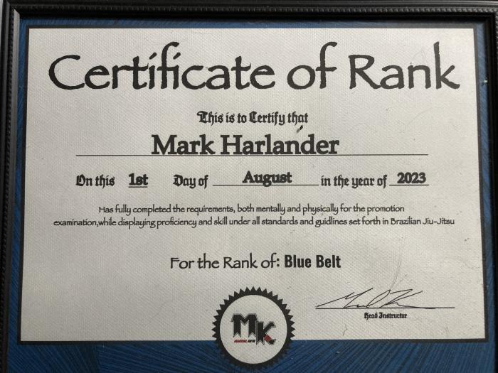 Blue Belt Certificate