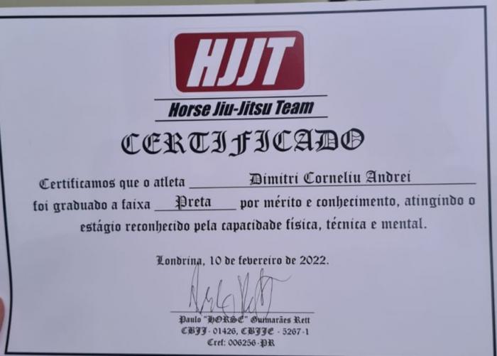 Black belt · February 10, 2022 · Promoted by Paulo Guimaraes Rett