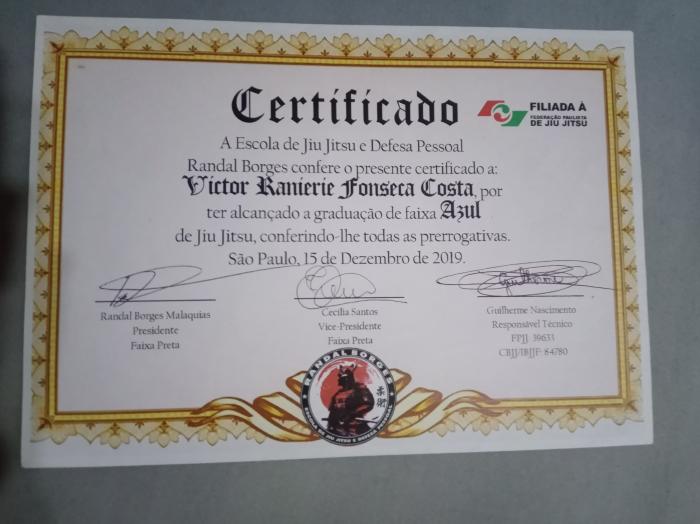 Blue belt · December 15, 2019 · Promoted by guilherme nascimento responsavel tecnico