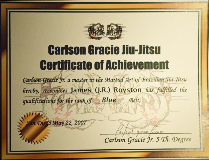 Blue belt · May 22, 2007 · Promoted by Paulo Fernando