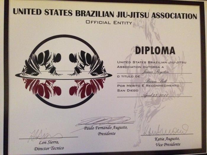 Brown belt · April 23, 2011 · Promoted by Paulo Fernando
