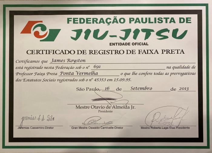 Black belt · December 15, 2012 · Promoted by Paulo Fernando