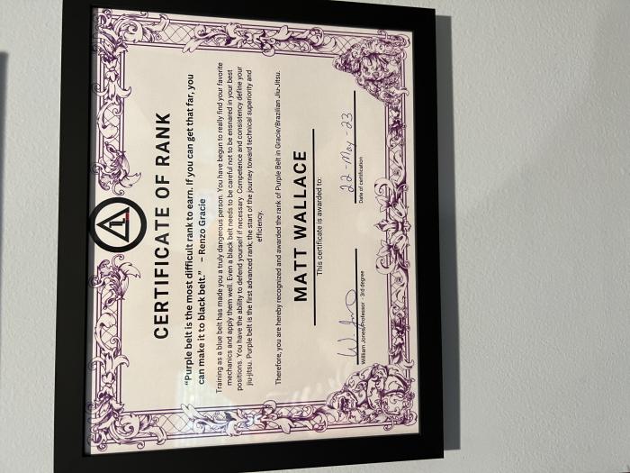 Purple belt · May 22, 2023 · Promoted by Bill Jones