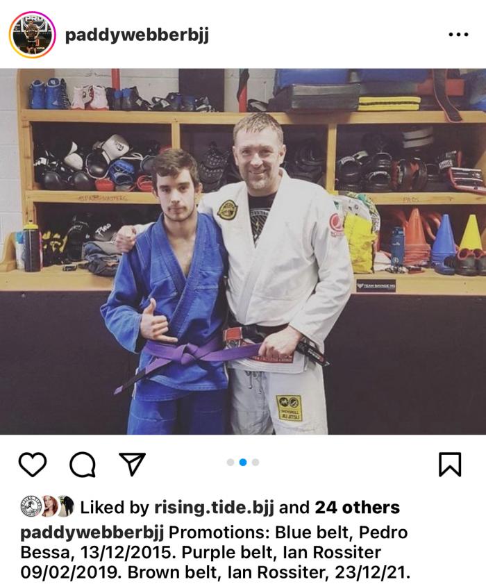 Purple belt · February 9, 2019 · Promoted by Ian Rossiter