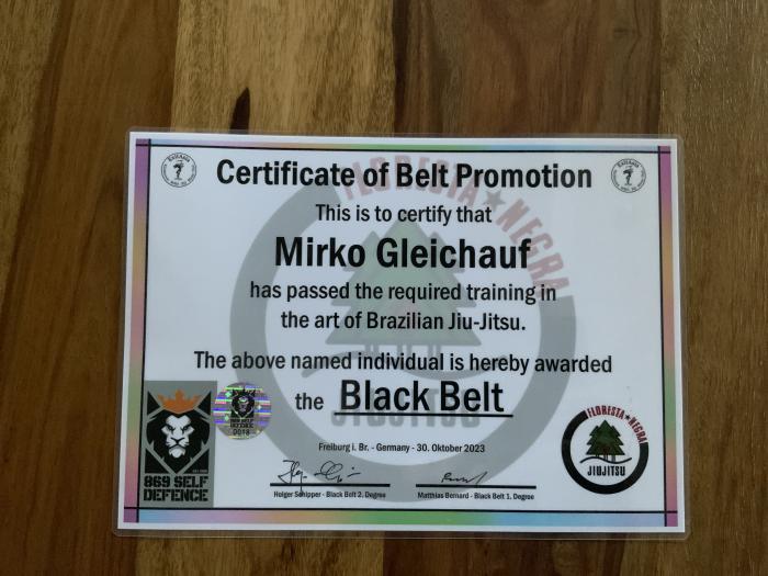Black belt · October 30, 2023 · Promoted by Holger Schipper