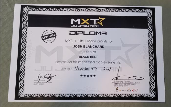 My blackbelt cert
